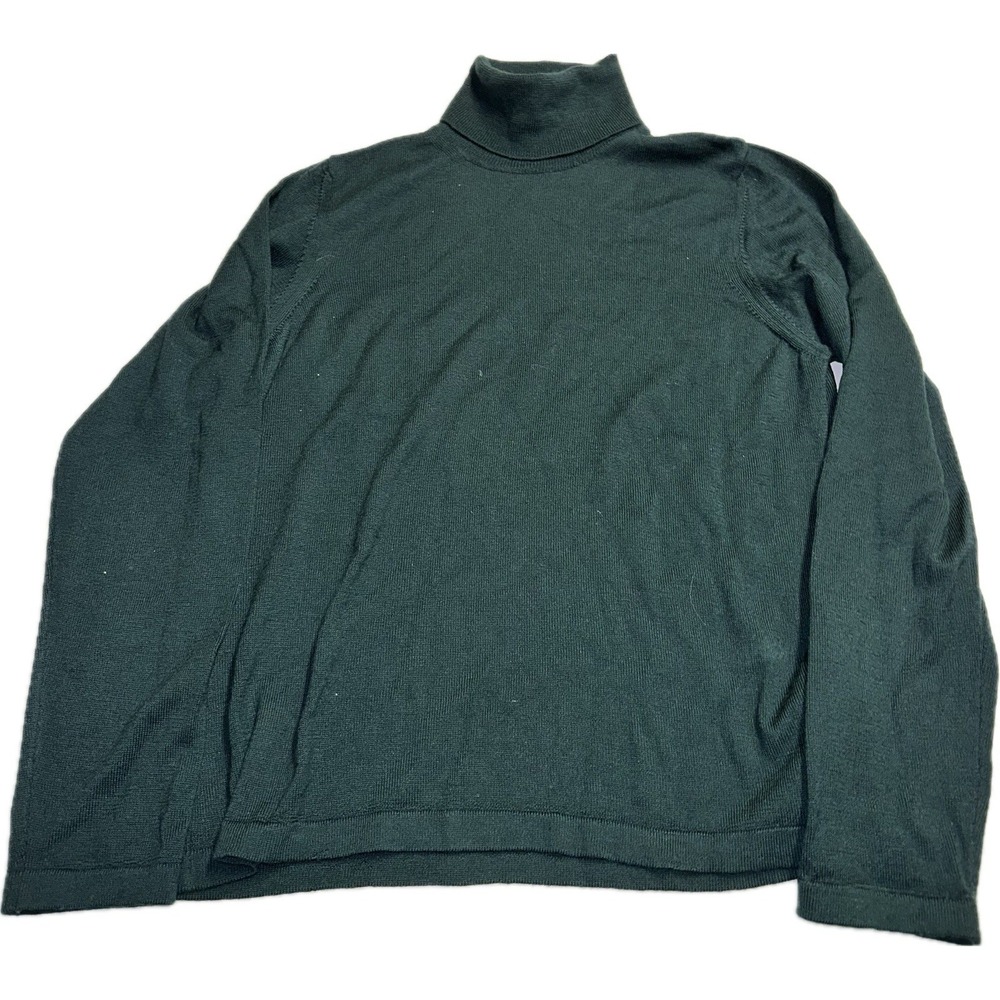Linea Donna Size XL 100% Extra Fine Merino Wool Made in Italy Sweater Green‎